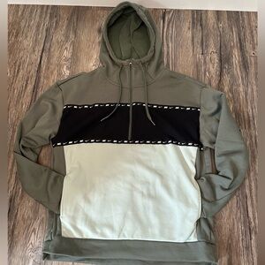 Nike Men's Olive Green, Black & Light Mint Hoodie